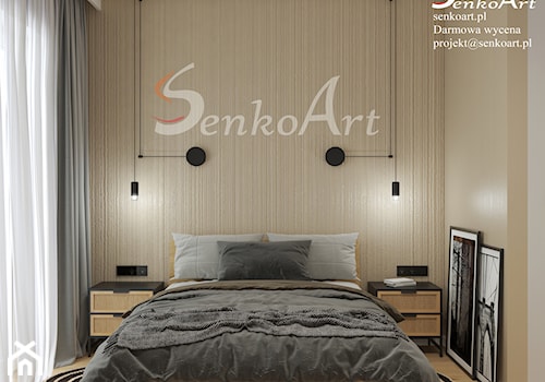 Nowoczesna Sypialnia z lustrem - Sypialnia, styl nowoczesny - zdjęcie od SenkoArt Design