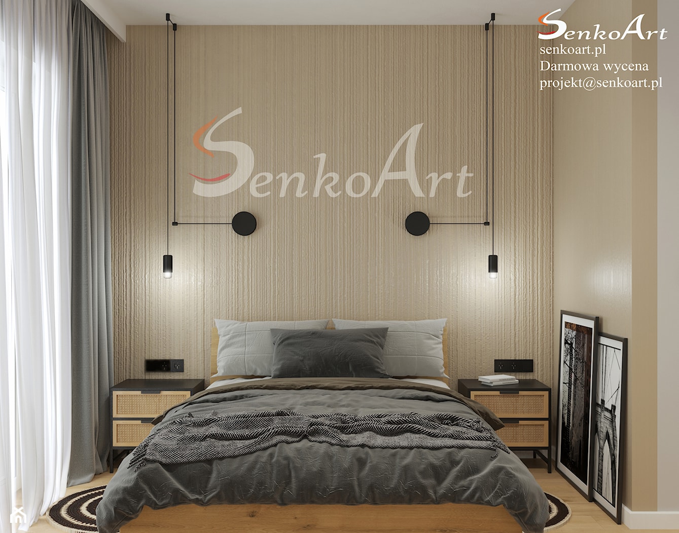 Nowoczesna Sypialnia z lustrem - Sypialnia, styl nowoczesny - zdjęcie od SenkoArt Design - Homebook