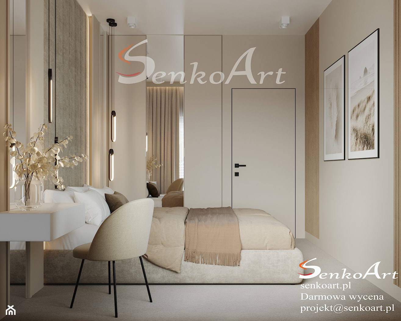 Aranżacja sypialni nowoczesnej - zdjęcie od SenkoArt Design - Homebook