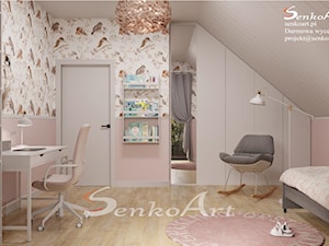 Pokój dziecięcy dla dziewczynki w nowoczesnym stylu - zdjęcie od Senkoart Design