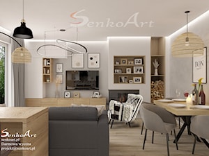 Projekt nowoczesnego salonu w domu jednorodzinnym - zdjęcie od SenkoArt Design