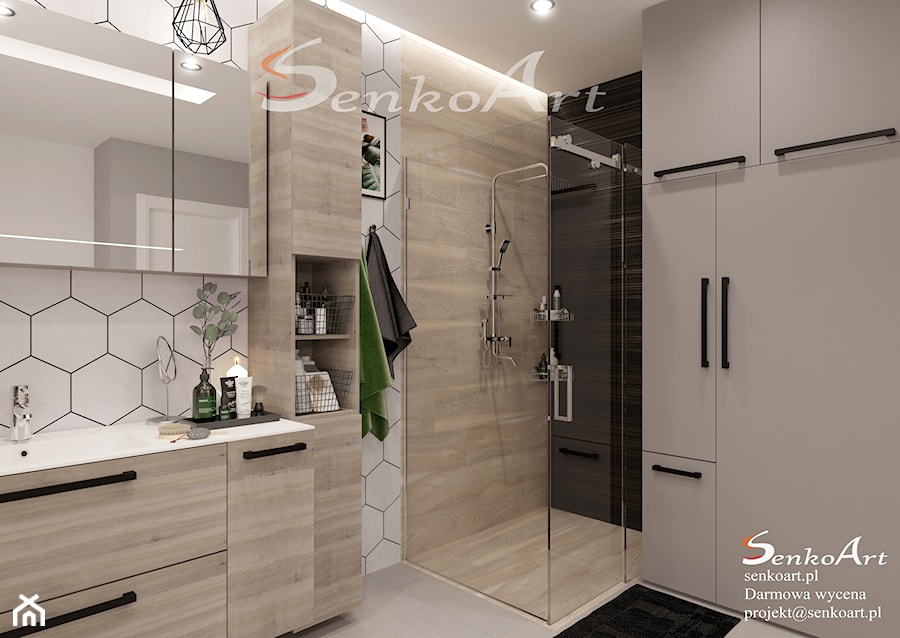 Projekt łazienki nowoczesnej w domu jednorodzinnym - zdjęcie od SenkoArt Design