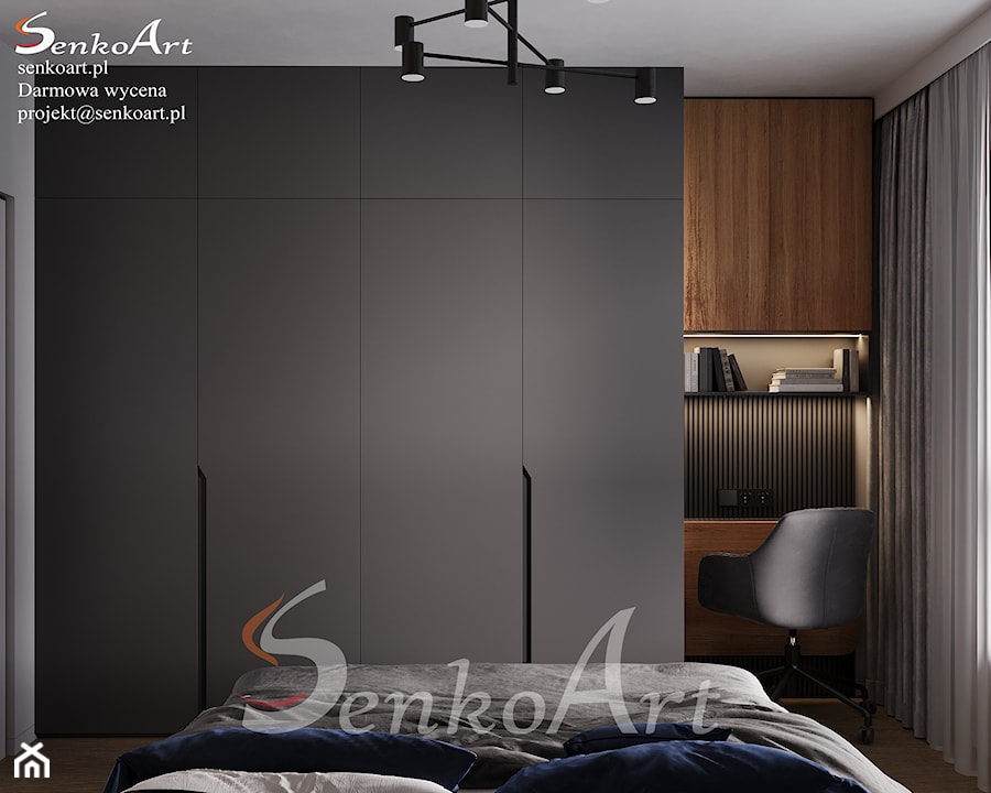 Sypialnia z duża szafa - zdjęcie od SenkoArt Design