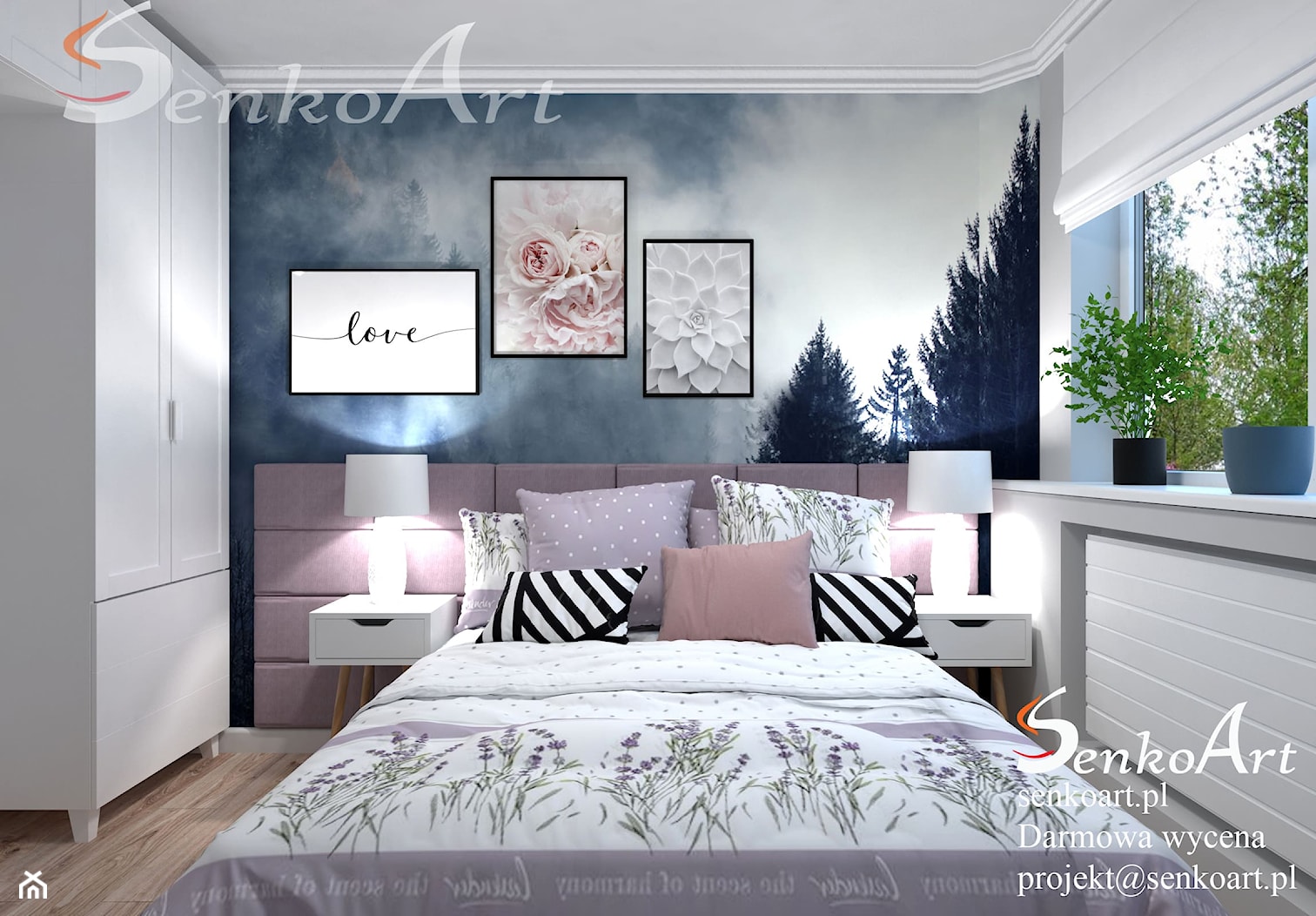 Projekt Sypialni w różowym kolorze - zdjęcie od SenkoArt Design - Homebook