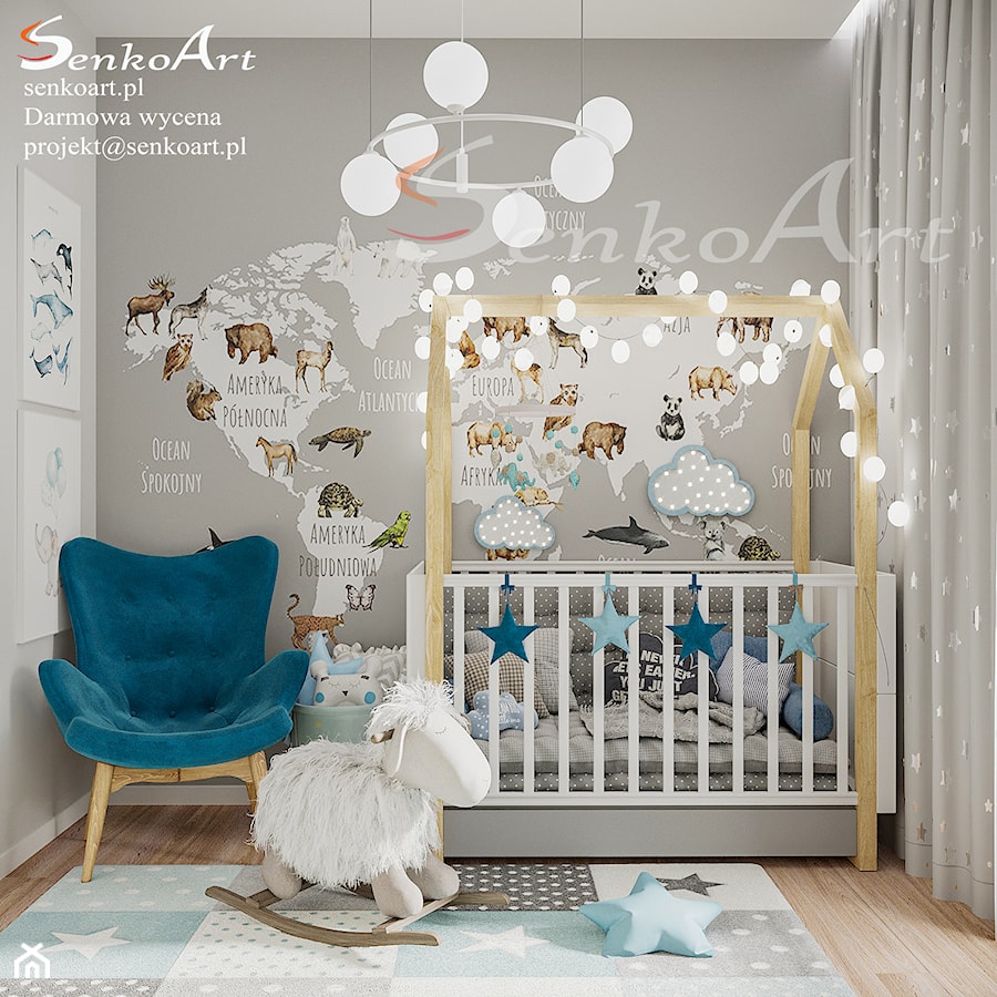 Projekt pokoju dziecka w nowoczesnym stylu - zdjęcie od SenkoArt Design
