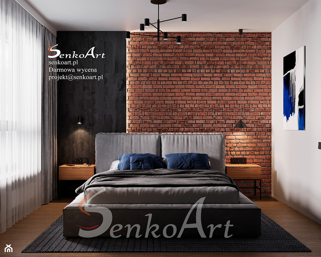 Sypialnia w stylu industrialnym - zdjęcie od SenkoArt Design - Homebook