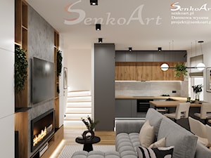 Salon z aneksem kuchennym - zdjęcie od SenkoArt Design