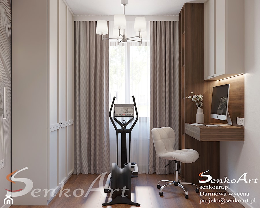 Sypialnia z biurkem do pracy - zdjęcie od SenkoArt Design