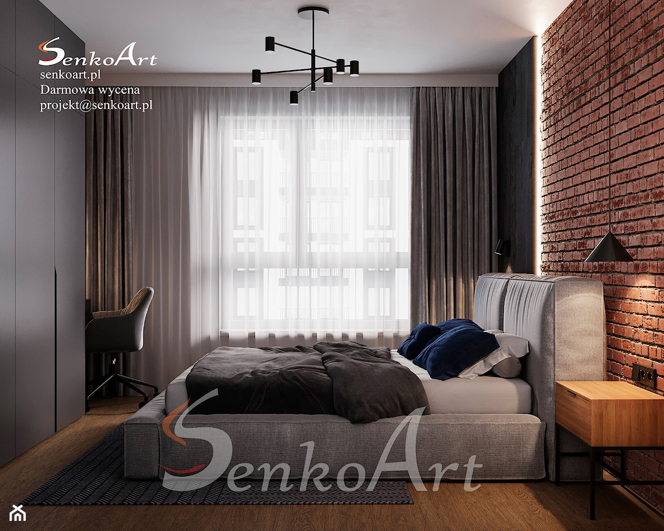 Sypialnia - Styl Industrialny - zdjęcie od SenkoArt Design - Homebook