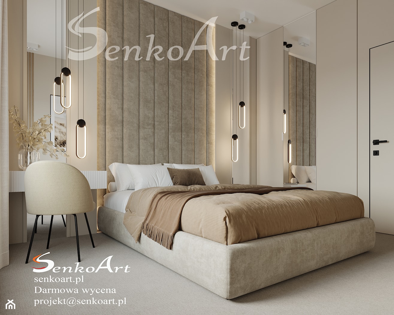 Beżowa sypialnia - zdjęcie od SenkoArt Design - Homebook