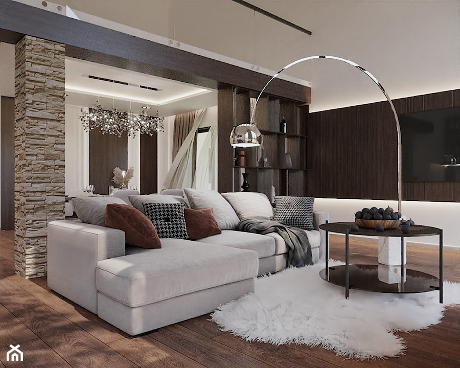 Salon z przytulną sofą - zdjęcie od SenkoArt Design