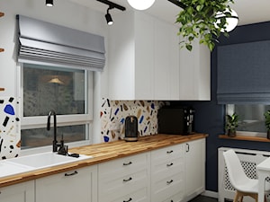 Projekt małej kuchni IKEA z płytkami lastryko - zdjęcie od SenkoArt Design