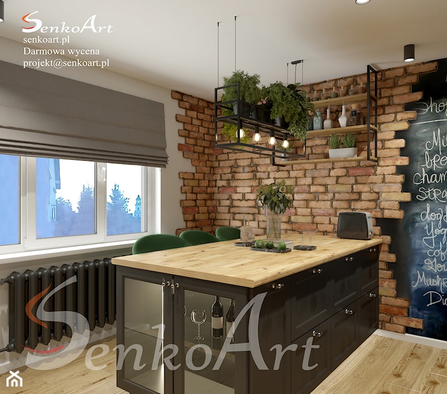 Kuchnia czarna - Industrialny Styl - zdjęcie od SenkoArt Design