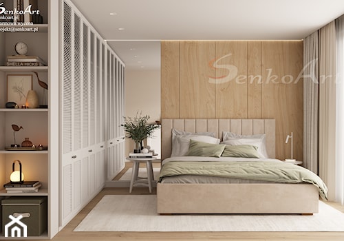 Sypialnia z szafką dla przechowywania rzeczy - zdjęcie od SenkoArt Design