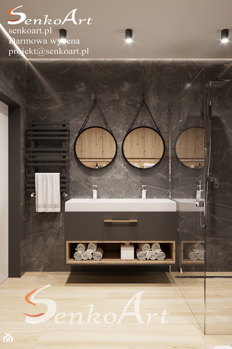 Projekt łazienki nowoczesnej w 2021 roku - zdjęcie od SenkoArt Design