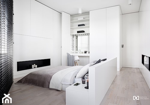 Sun Tower Apartment - Średnia biała sypialnia, styl nowoczesny - zdjęcie od Dariusz Jarząbek