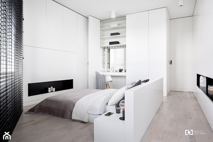 Sun Tower Apartment - Średnia biała sypialnia, styl nowoczesny - zdjęcie od Dariusz Jarząbek