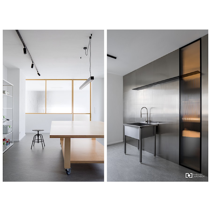 Apartment with workshop - Biuro, styl minimalistyczny - zdjęcie od Dariusz Jarząbek
