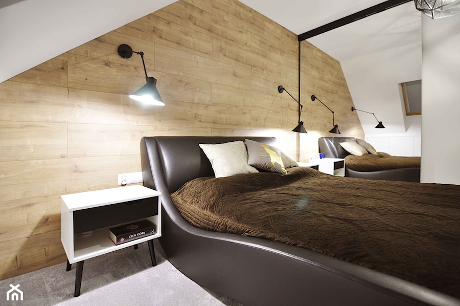 REALIZACJA NOWOCZESNY DOM - Średnia biała sypialnia na poddaszu - zdjęcie od ABC Projektowo • projektowanie wnętrz