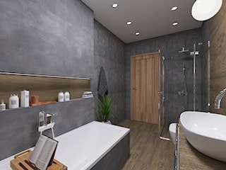 Projekt dużej łazienki w domu prywatnym 