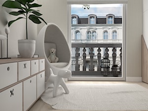 Pokój małego Maksa - Średni szary pokój dziecka dla dziecka dla nastolatka dla dziewczynki, styl skandynawski - zdjęcie od e interiors