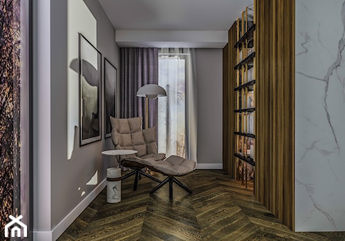 Apartament Filtry - Małe szare biuro, styl nowoczesny - zdjęcie od e interiors