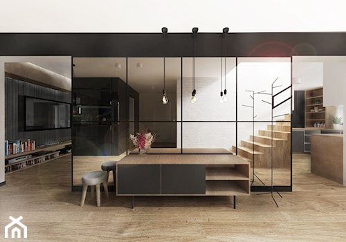 Przestronne mieszkanie w drewnie - Hol / przedpokój - zdjęcie od DNAarchitekci