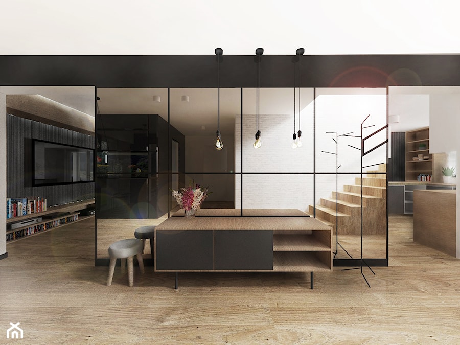 Przestronne mieszkanie w drewnie - Hol / przedpokój - zdjęcie od DNAarchitekci