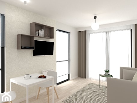 Aranżacje wnętrz - Salon: Minimalistyczna kawalerka w Krakowie, 26 m2 - Salon, styl minimalistyczny - In-Design Projektowanie i Home Staging. Przeglądaj, dodawaj i zapisuj najlepsze zdjęcia, pomysły i inspiracje designerskie. W bazie mamy już prawie milion fotografii!