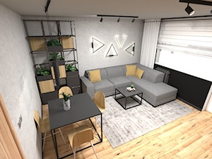 Mieszkanie dla młodego małżeństwa - Salon, styl industrialny - zdjęcie od In-Design Projektowanie i Home Staging