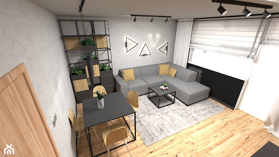 Mieszkanie dla młodego małżeństwa - Salon, styl industrialny - zdjęcie od In-Design Projektowanie i Home Staging