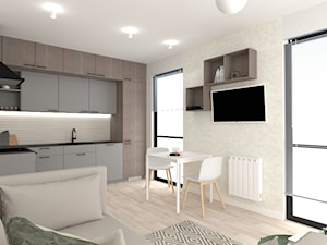 Minimalistyczna kawalerka w Krakowie, 26 m2 - Salon, styl minimalistyczny - zdjęcie od In-Design Projektowanie i Home Staging