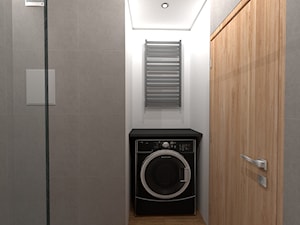 Mieszkanie dla młodego małżeństwa - Mała bez okna z pralką / suszarką z punktowym oświetleniem łazienka, styl industrialny - zdjęcie od In-Design Projektowanie i Home Staging