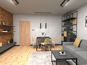 Mieszkanie dla młodego małżeństwa - Salon, styl industrialny - zdjęcie od In-Design Projektowanie i Home Staging