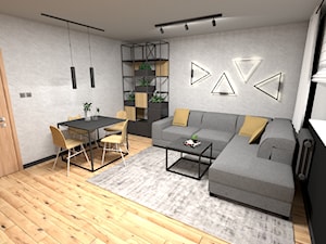 Mieszkanie dla młodego małżeństwa - Salon, styl industrialny - zdjęcie od In-Design Projektowanie i Home Staging
