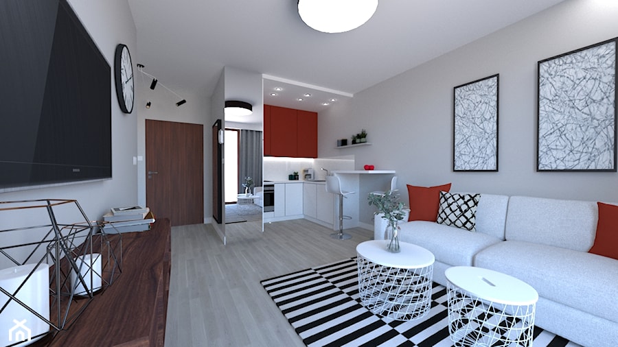 Dwupokojowe mieszkanie w Krakowie - Salon, styl nowoczesny - zdjęcie od In-Design Projektowanie i Home Staging