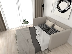 Minimalistyczna kawalerka w Krakowie, 26 m2 - Salon, styl minimalistyczny - zdjęcie od In-Design Projektowanie i Home Staging