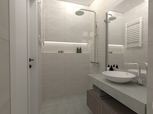Minimalistyczna kawalerka w Krakowie, 26 m2 - Łazienka, styl minimalistyczny - zdjęcie od In-Design Projektowanie i Home Staging