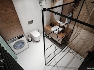 Mieszkanie w stylu industrialnym - Średnia bez okna z pralką / suszarką z lustrem łazienka, styl industrialny - zdjęcie od Outline of Design
