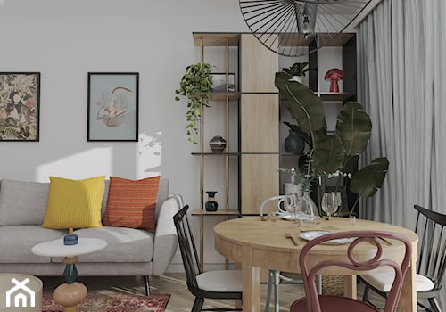 Mieszkanie w starej kamienicy - Mała biała jadalnia w salonie, styl vintage - zdjęcie od Outline of Design