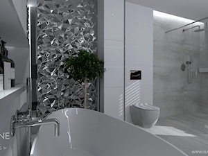 Łazienka w stylu glamour z geometryczną ścianą - Łazienka, styl glamour - zdjęcie od Outline of Design