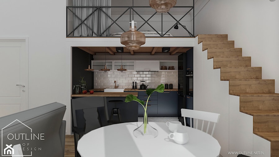 Nowoczesne mieszkanie loft kawalerka - Kuchnia, styl nowoczesny - zdjęcie od Outline of Design