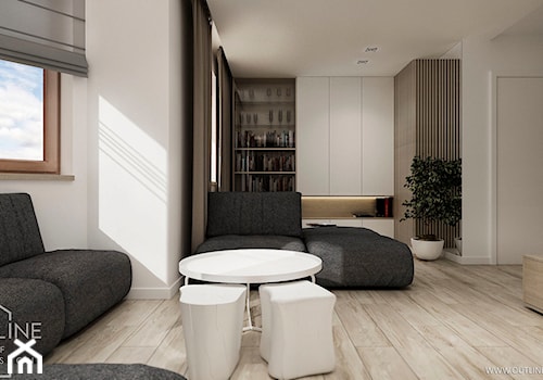 Dom jednorodzinny w stylu nowoczesnym - Średni szary salon, styl nowoczesny - zdjęcie od Outline of Design