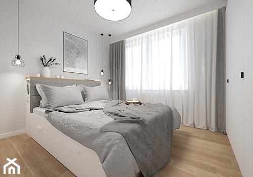 KRAKÓW, WROCŁAWSKA - MIESZKANIE - Średnia biała sypialnia, styl nowoczesny - zdjęcie od MIRAI STUDIO