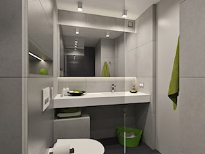 ZAKOPANE, SŁONECZNA - APARTAMENT WEEKENDOWY - Mała bez okna z lustrem z punktowym oświetleniem łazienka, styl nowoczesny - zdjęcie od MIRAI STUDIO