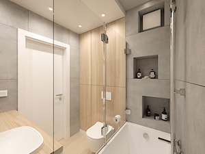 KRAKÓW, REDUTA - MIESZKANIE - Mała bez okna z punktowym oświetleniem łazienka, styl nowoczesny - zdjęcie od MIRAI STUDIO