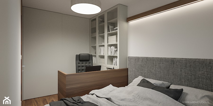KRAKÓW, START CITY - MIESZKANIE - Sypialnia, styl minimalistyczny - zdjęcie od MIRAI STUDIO