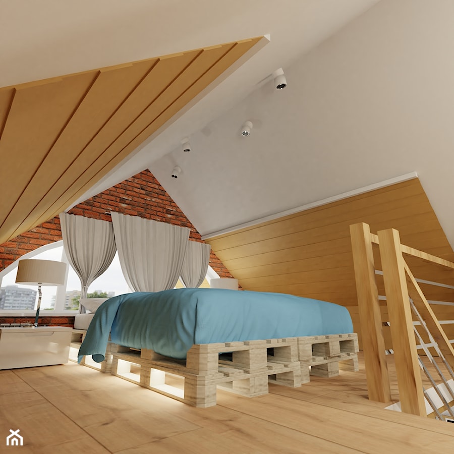 Pokoj dla nastolatki 2 - Mała biała sypialnia na poddaszu - zdjęcie od radart