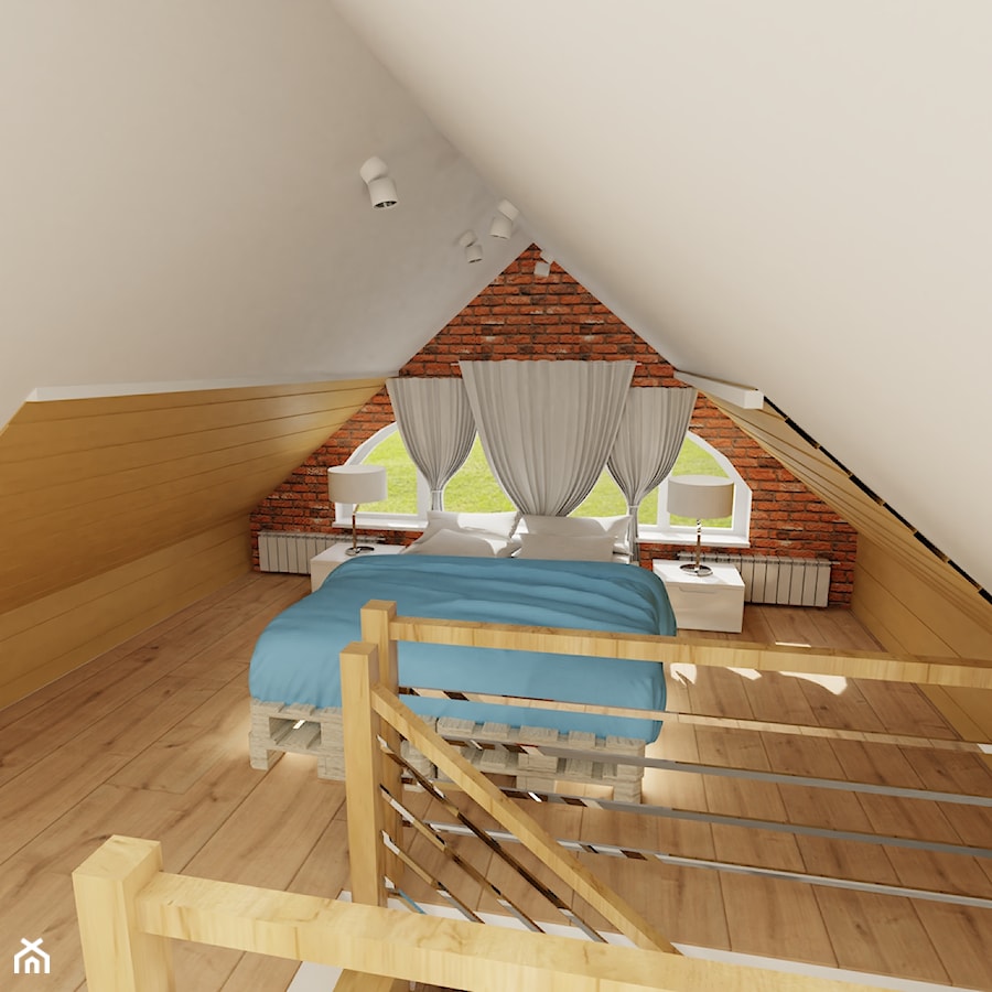 Pokoj dla nastolatki 2 - Średnia biała sypialnia na poddaszu - zdjęcie od radart