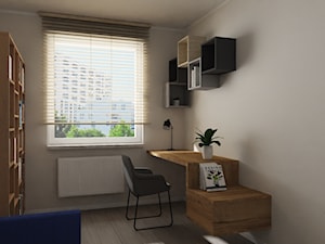 Nowoczesne mieszkania dla pary - Średnie szare biuro kącik do pracy, styl nowoczesny - zdjęcie od JTG Design